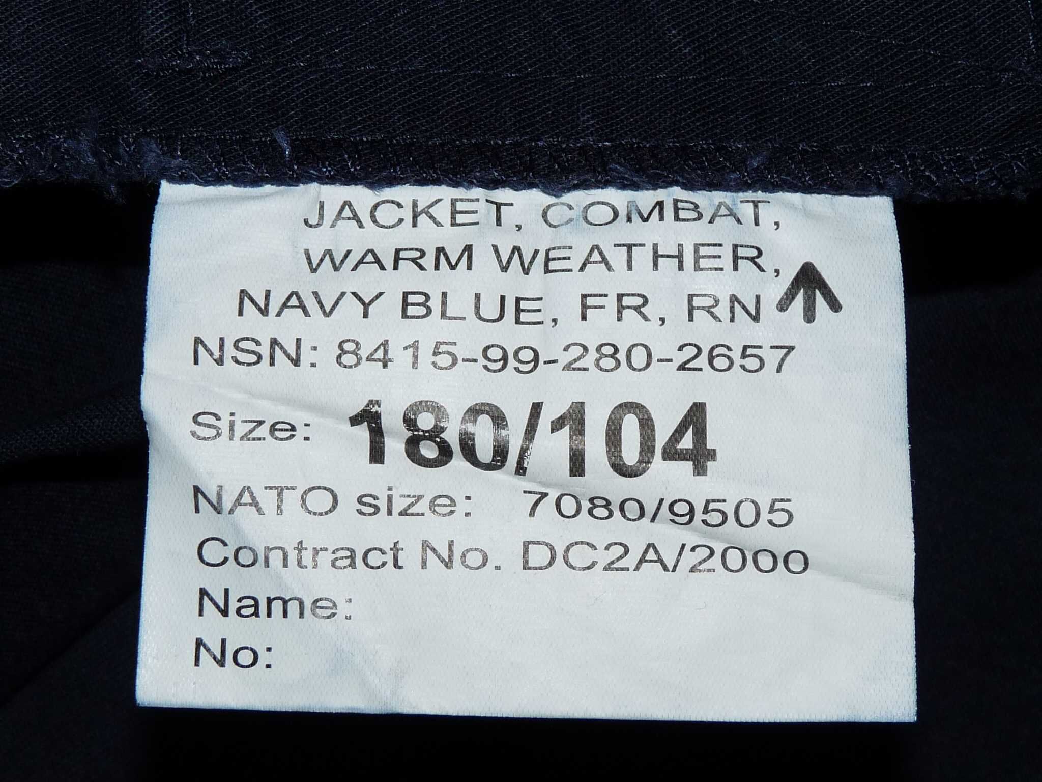 bluza wojskowa ROYAL NAVY warm weather PCS granatowa policja 180/104 A