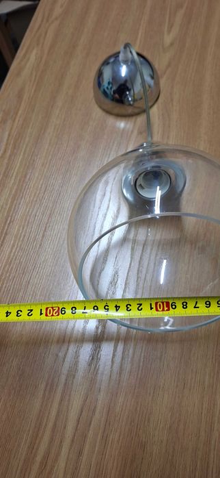 Lampa sufitowa wisząca szklana przezroczysta żyrandol