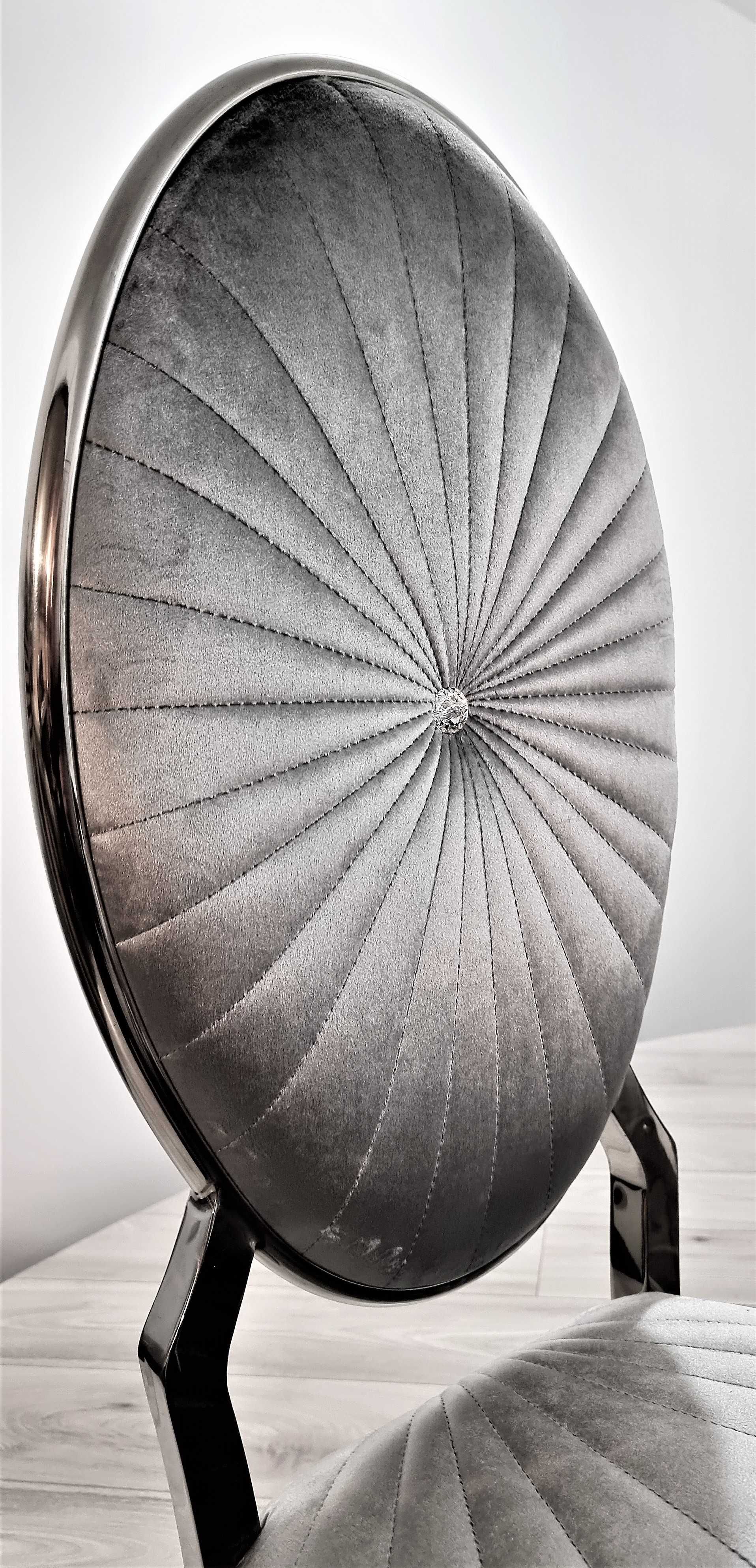 Jadalnia glamour Stół 240/100 + 10 Krzeseł Oval Premium Silver