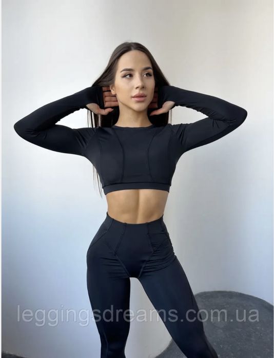 Костюм для фітнесу, йоги, спорту, Рашгард, легінси з пуш-ап