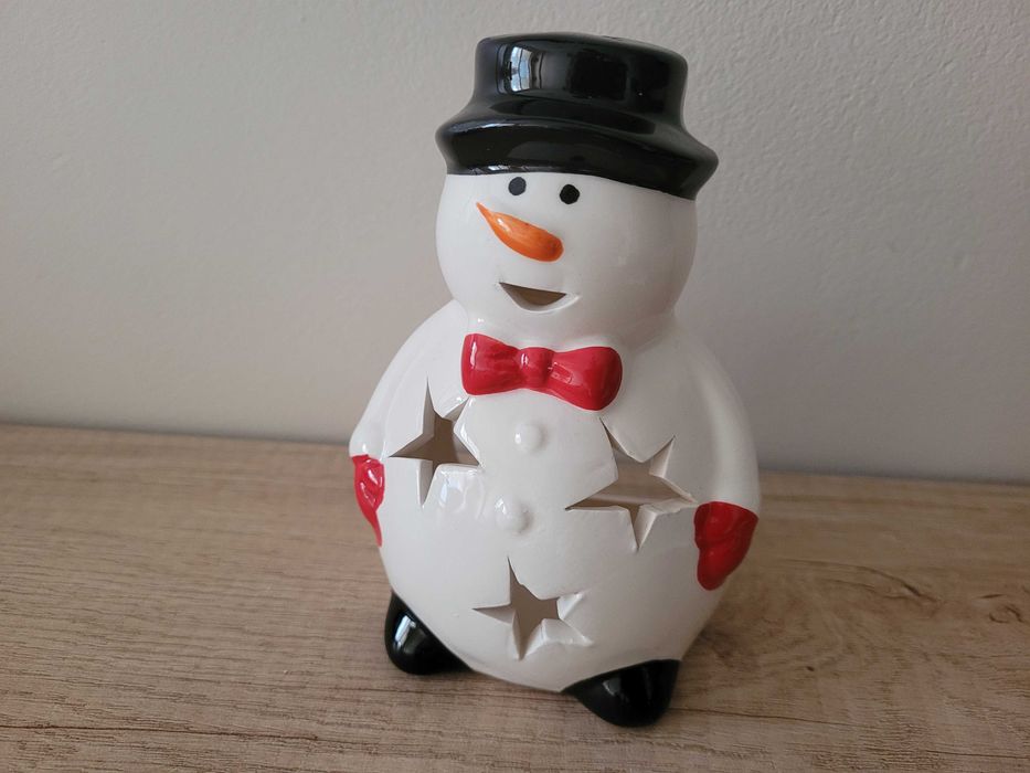 świecznik świąteczny bałwan bałwanek dla dzieci - nowy