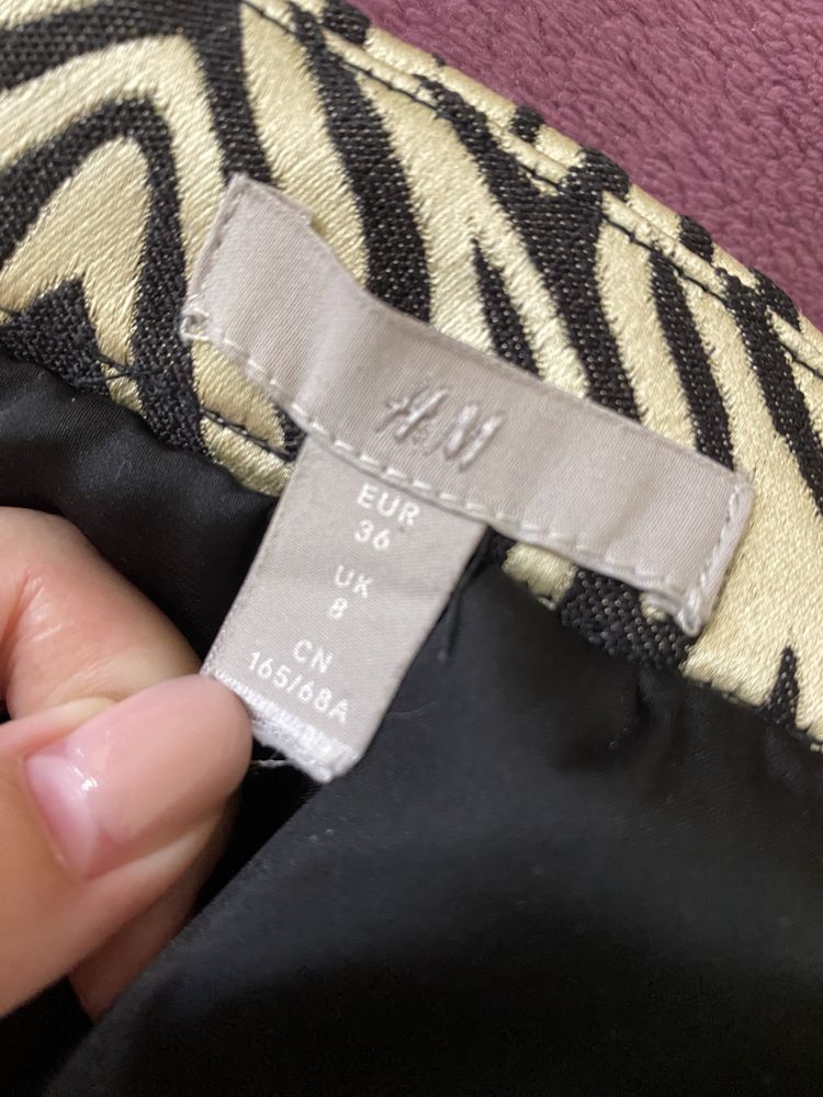 Міні спідниця H&M , принт зебра