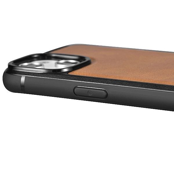 iCarer Leather Oil Wax etui pokryte naturalną skórą do iPhone 14 Plus