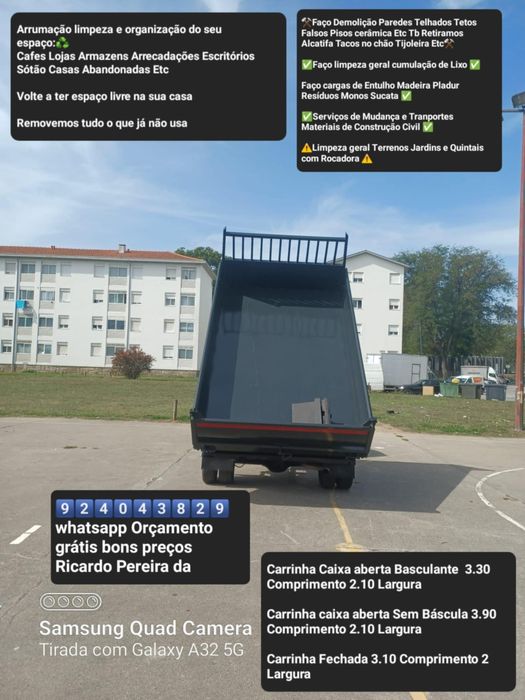 Demolição-Recolha de Entulho Madeira Resíduos limpeza terrenos etc