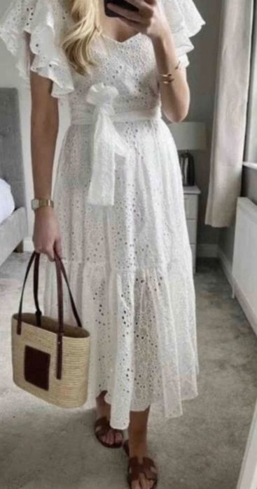 Sukienka Zara boho haft angielski