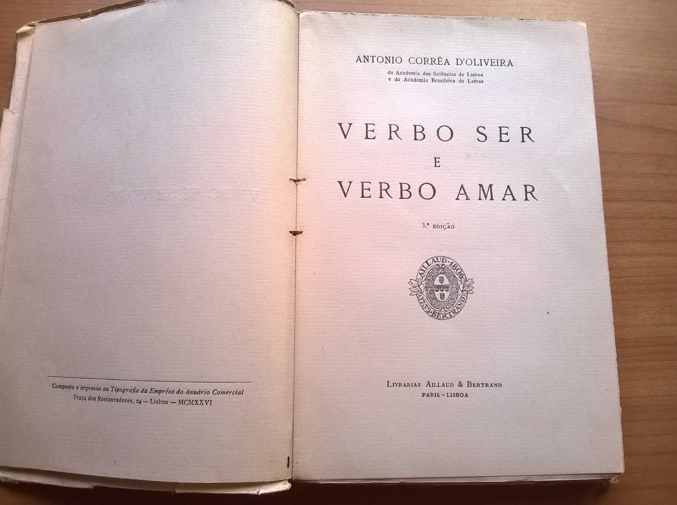 Verbo Ser e Verbo Amar - António Corrêa D'Oliveira