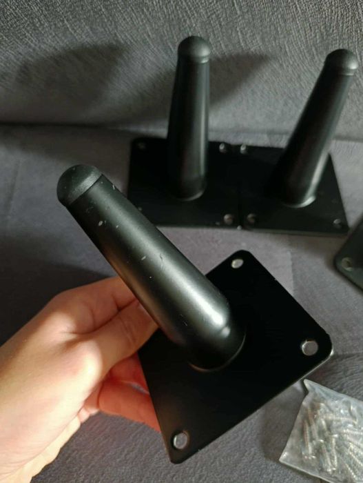 Nogi do mebli stołu metalowe 10cm czarne 4szt