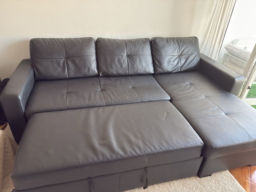 Sofa chaise long preto
