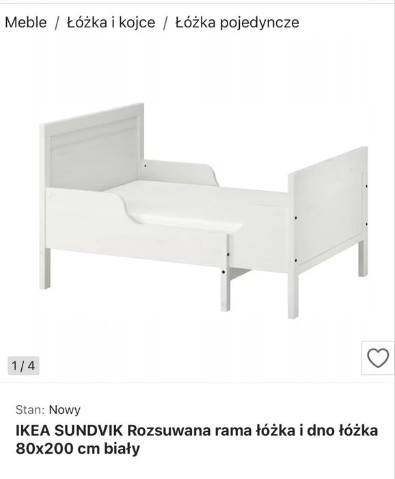 Łóżko dla dziecka rozkladane 80x200 plus materac
