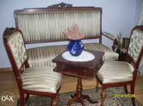 Antyczna sofa + krzesła i stolik