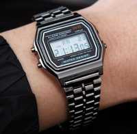 Наручний електронний годинник Casio Retro Silver F-91W срібний колір