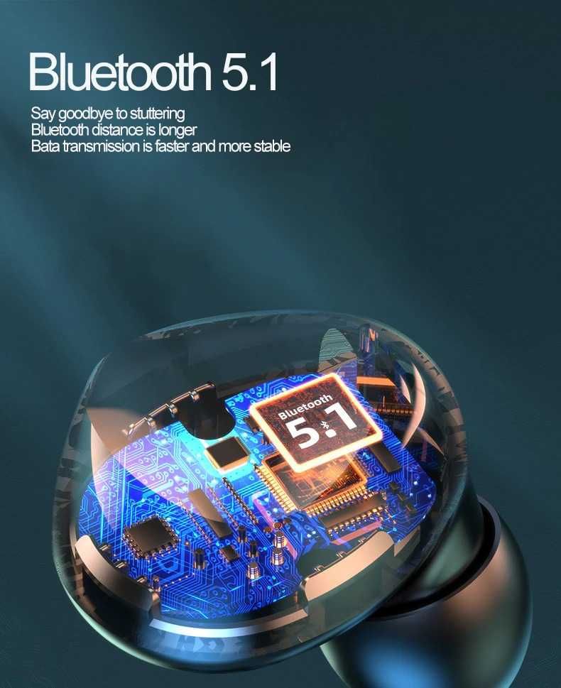 M10 TWS Bluetooth 5.1 Наушники со светодиодным сенсорным управлением