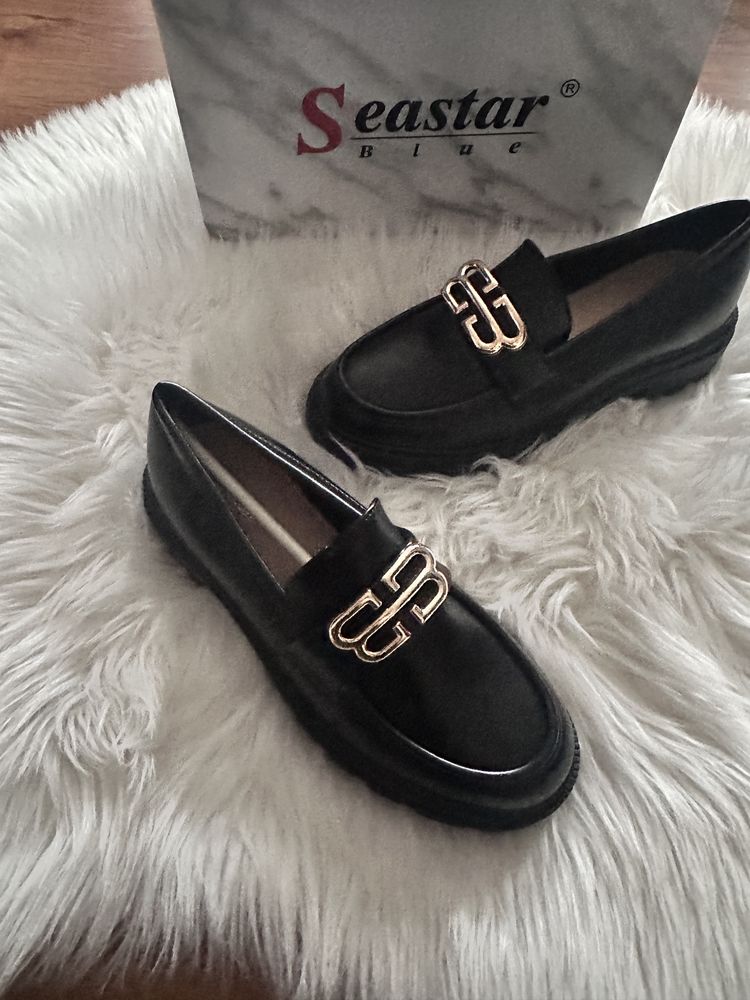 Mokasyny czarne 36-41 seastar nowe