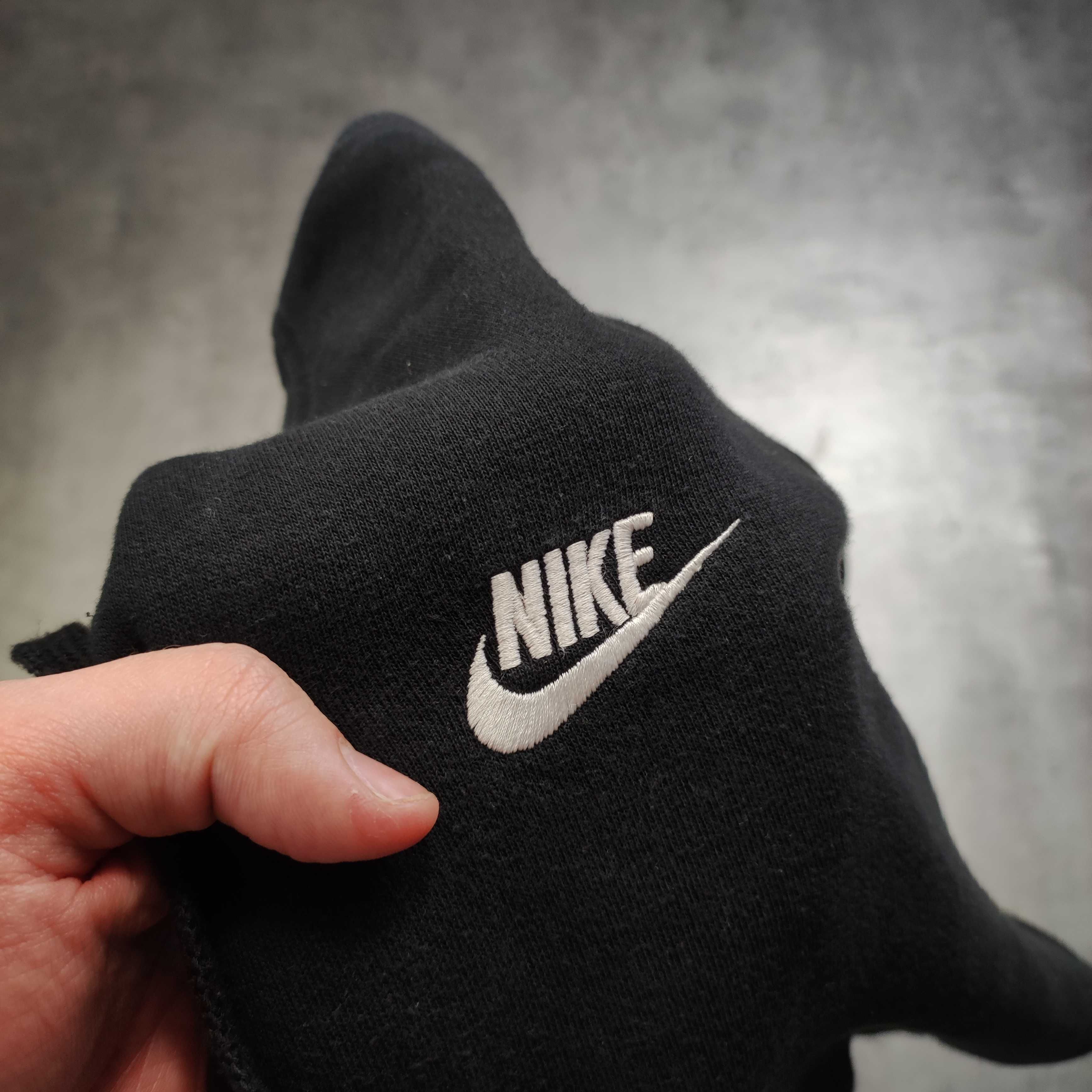 MĘSKA Bluza z Kapturem Hoodie Czarna Nike Bawełna Swoosh Klasyk Sport
