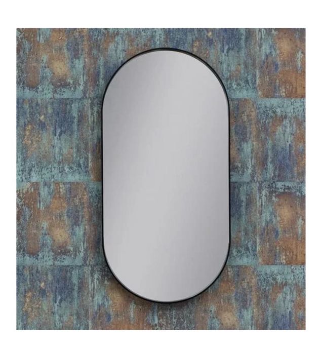 Lustro owalne 50x100 w aluminiowej ramie czarny mat