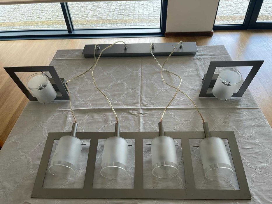 Candeeiros em axo inox e apliques de parede