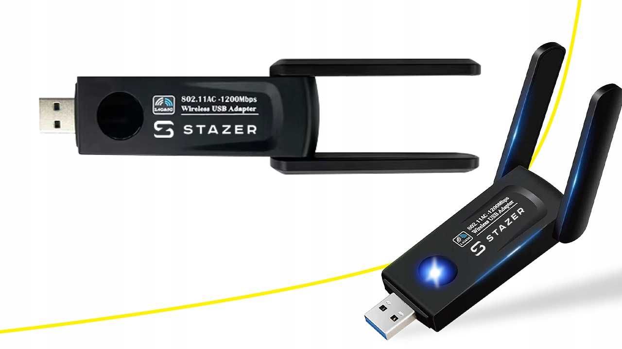 KARTA SIECIOWA wifi dual band usb adapter 2x antelna wlan1200 mbps hit