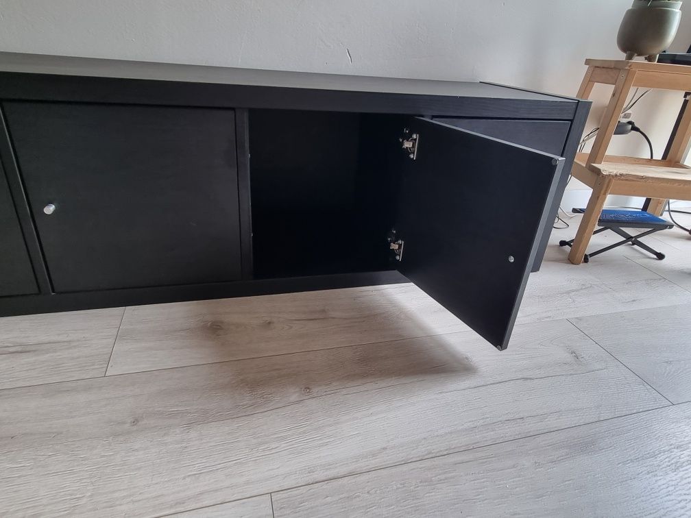Szafka regał Ikea Kallax z drzwiczkami, czarnobrąz