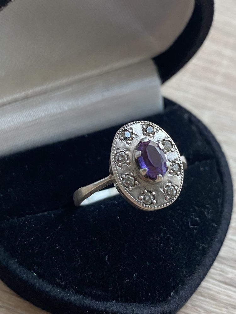 Серебряное кольцо СССР Аметист