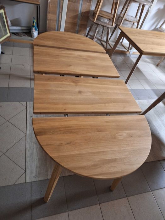 Stół dębowy rozkładany fi 90 (na magazynie)