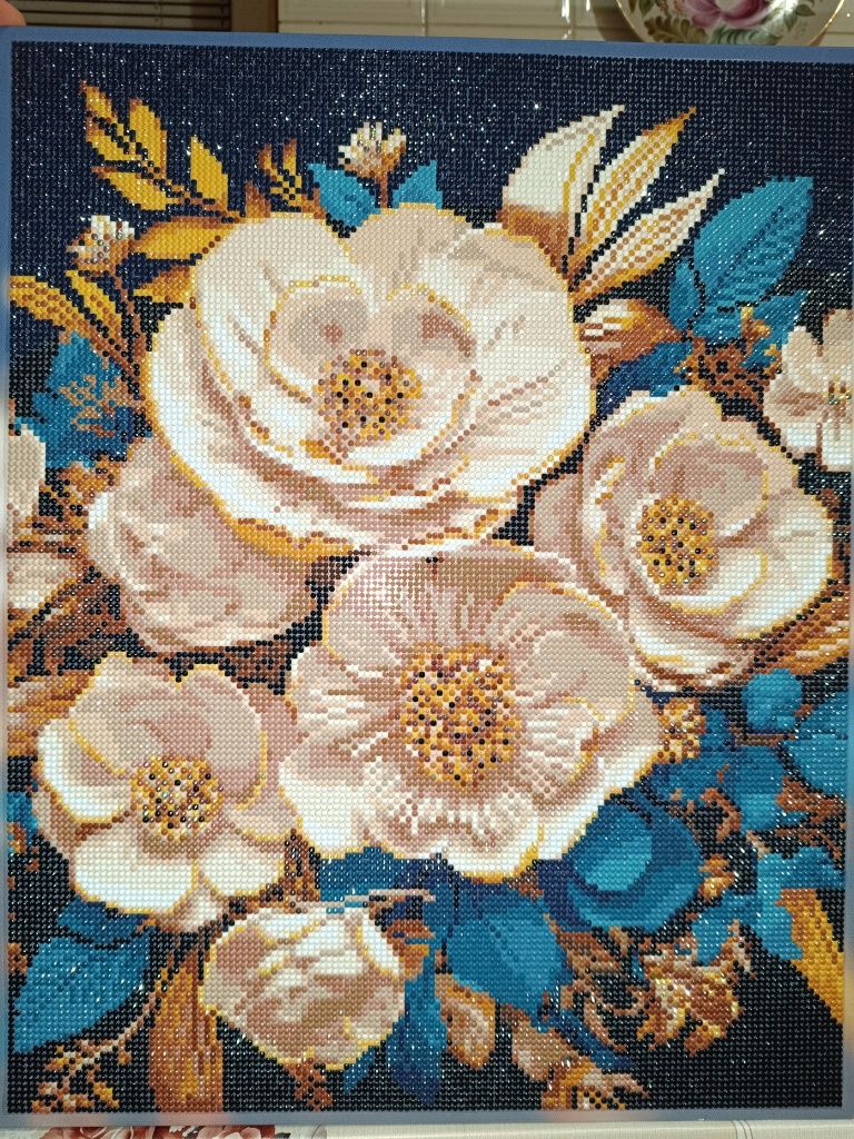 Картина готовая алмазная мозаика, цветы