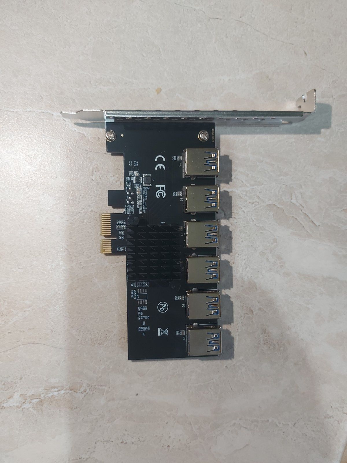 Плата расширения PCI-E 1х на 6 х USB , разветвитель, расширитель.
