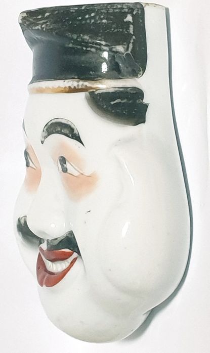 Rara jarra de parede antiga "cara de Chinês" em porcelana