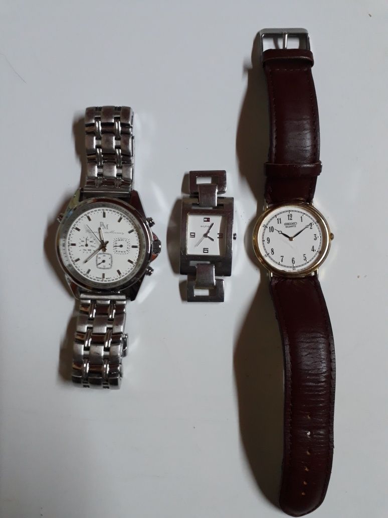 Relógios Seiko Quartz, relógio da Tommy Hilfinger e Phillipe de Mornay