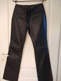 Miękkie skórzane czarne spodnie rozmiar S 36