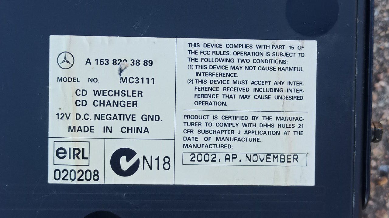 CD Ченджер, Mercedes ML W163