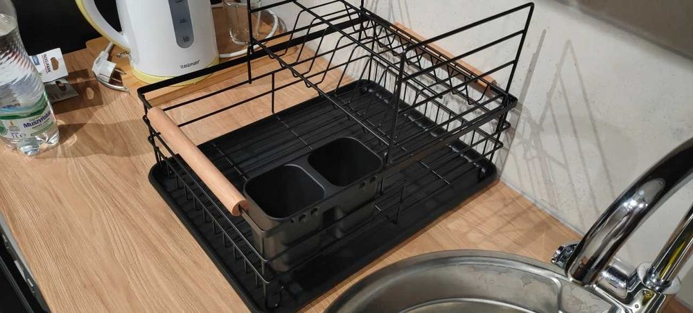Duża Suszarka Dwupoziomowa Do Naczyń + Ociekacz Na Talerze Sztućce