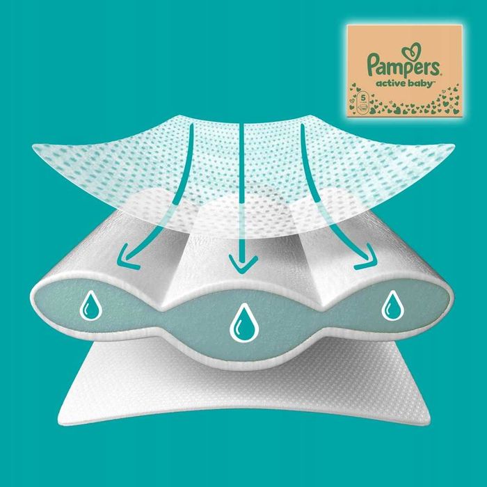 Pampers Active Baby 5 150 szt. 11-16 kg Pieluszki Miesięczny zapas