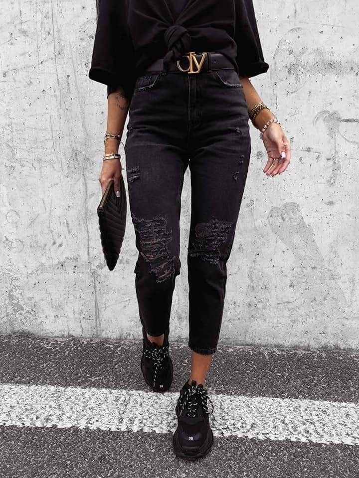 Spodnie jeansy damskie Olavoga Verti S czarne