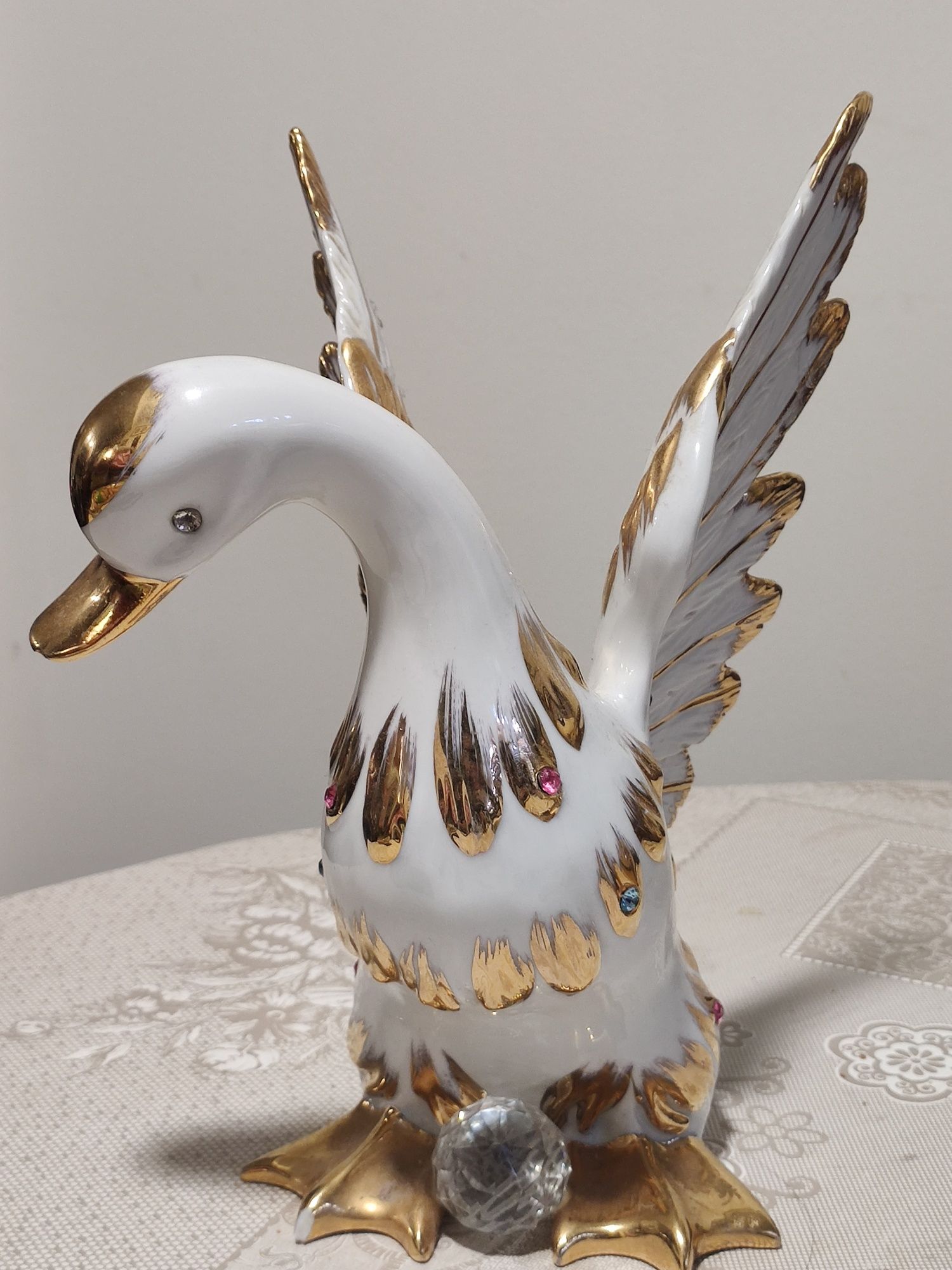 Pato em porcelana Swarowsky crystal da Limoges