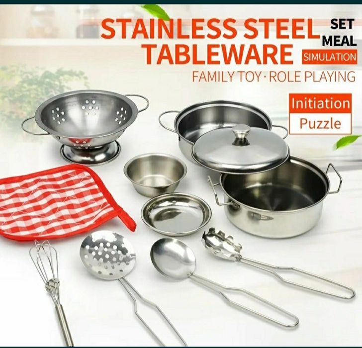 Продам Набір дитячого іграшкового посуду із нержавіючої сталі
