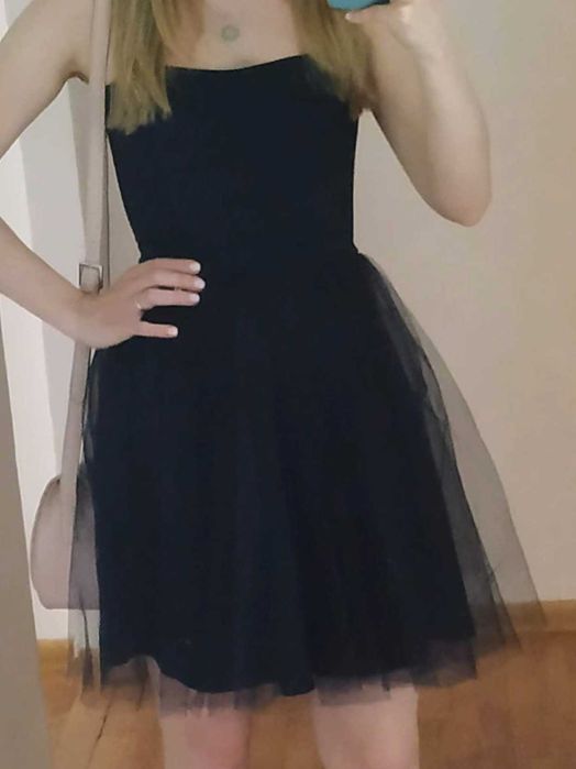 Sukienka wyjściowa studniówka wesele chrzciny z tiulem 36 Terry