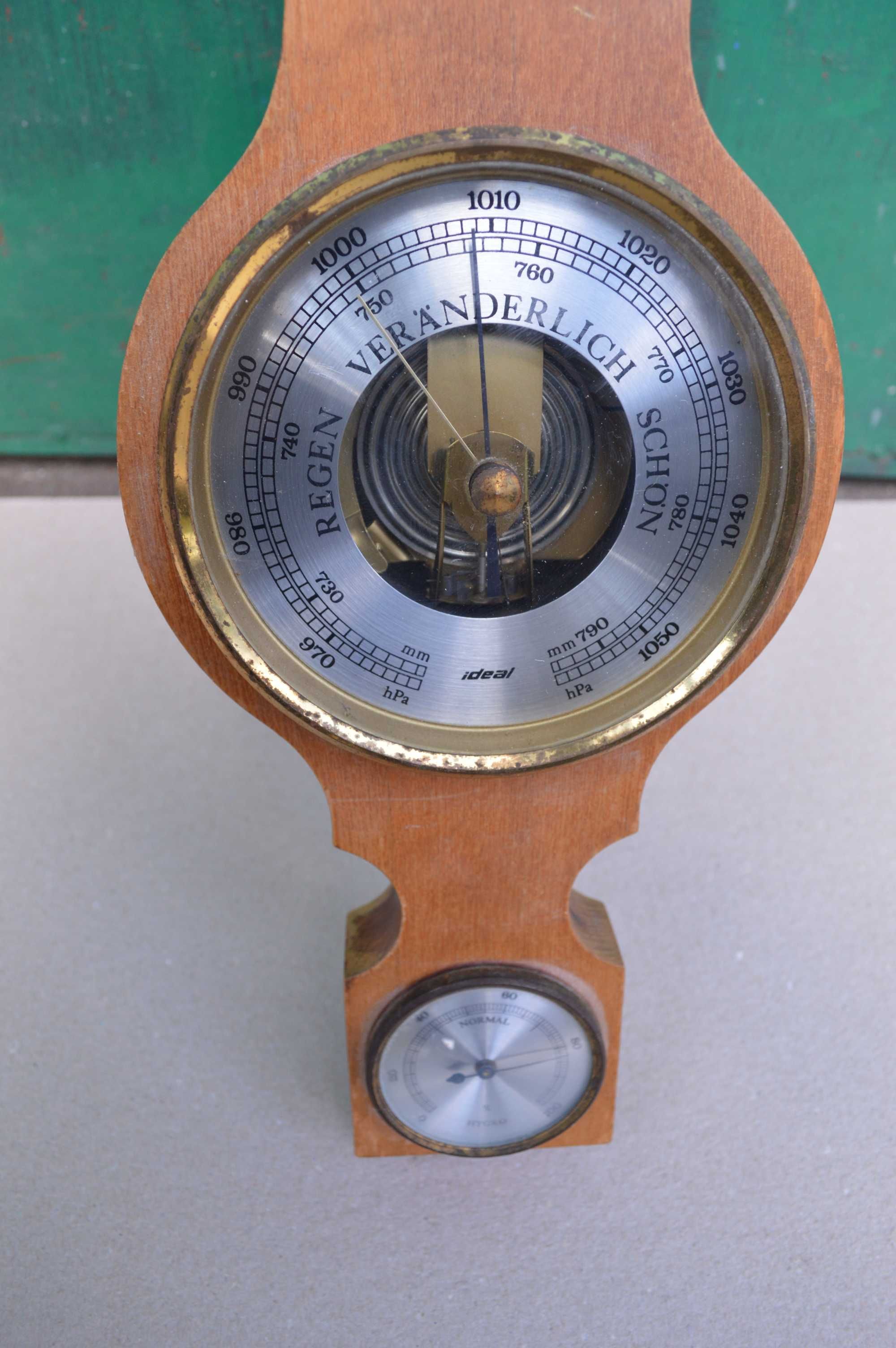 stacja pogodowa barometr termometr ciśnieniomierz antyk