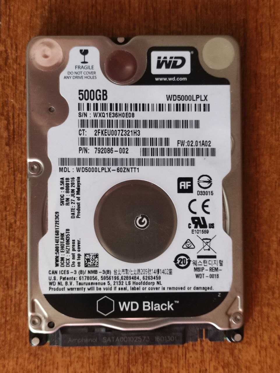 Жесткий диск WD Black 2.5" WD5000LPLX для ноутбука и ПК.