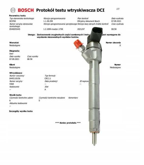 Wtryskiwacze Bosch Komplet 4 sztuk 0445.110.273 Iveco Ducato 2.3 JTD