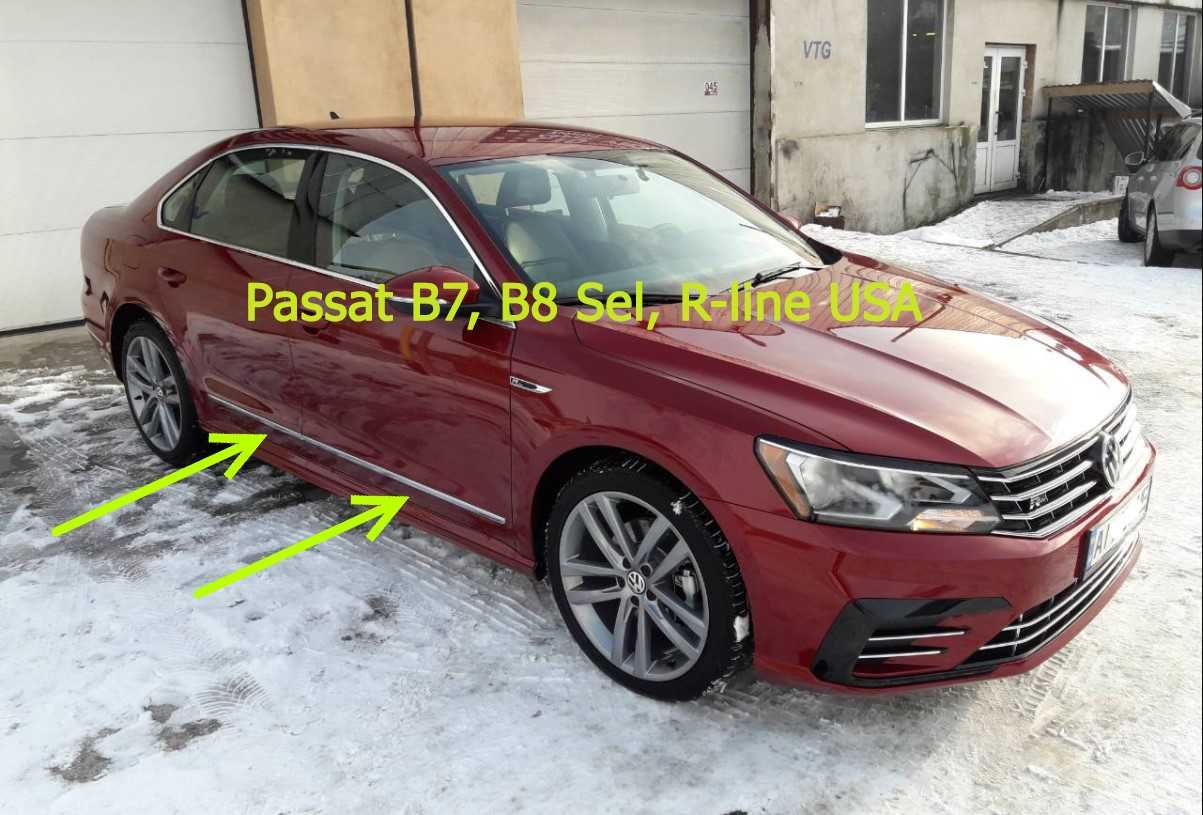 Хромированные молдинги на двери VW Passat b7, b8 USA хром Sel, R-line