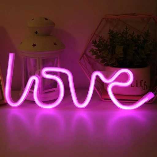 Neon Led Lampka  Wiszący na ścianie Napis love lub flaming prezent