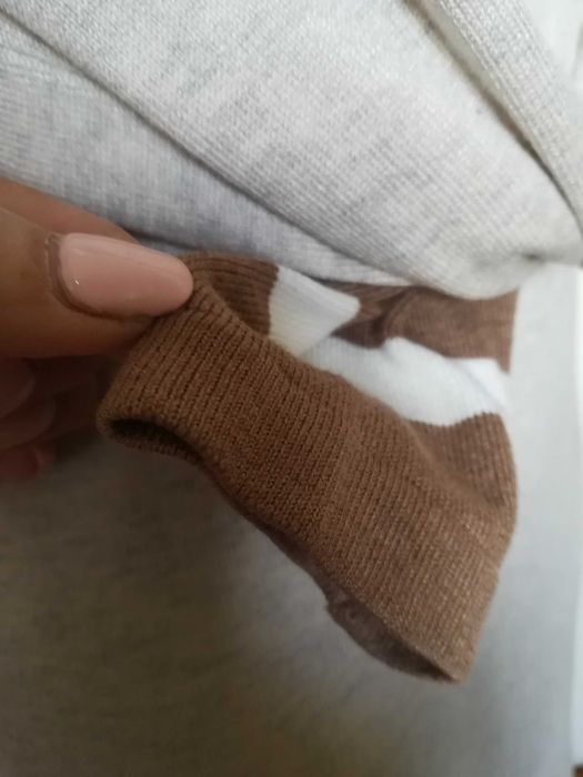 Sukienka dzianina w kolorze ecru i czekolady UP2FASHION rozm. L