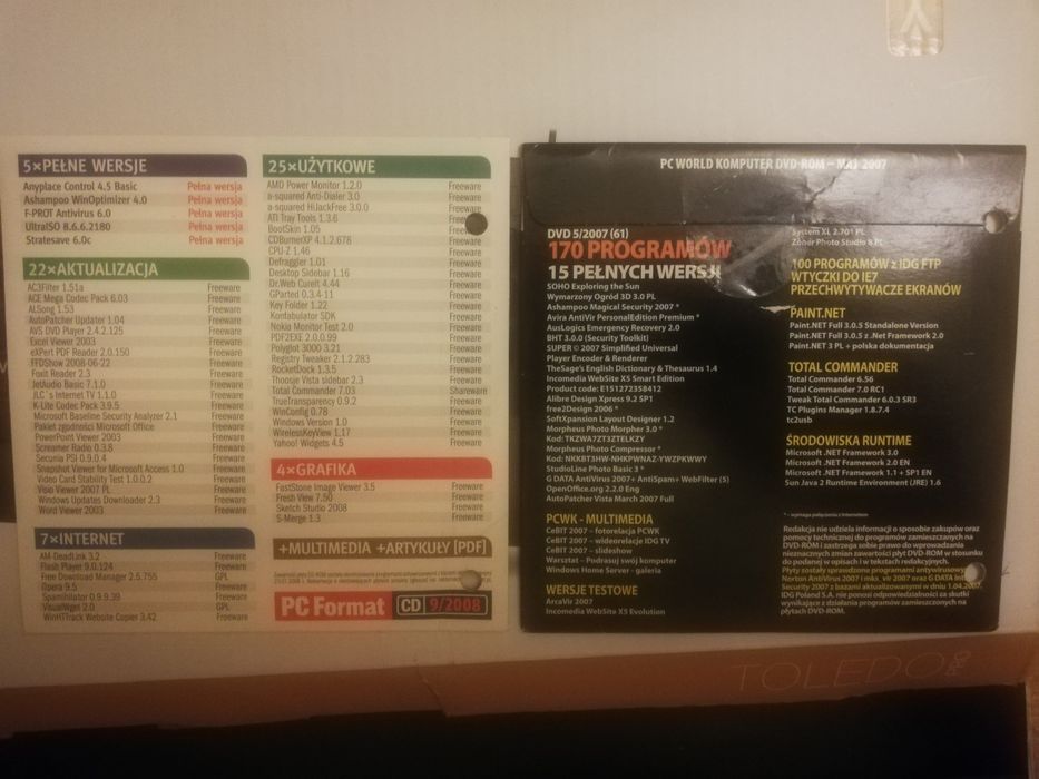 Stare płyty na PC z antywirusami i programami