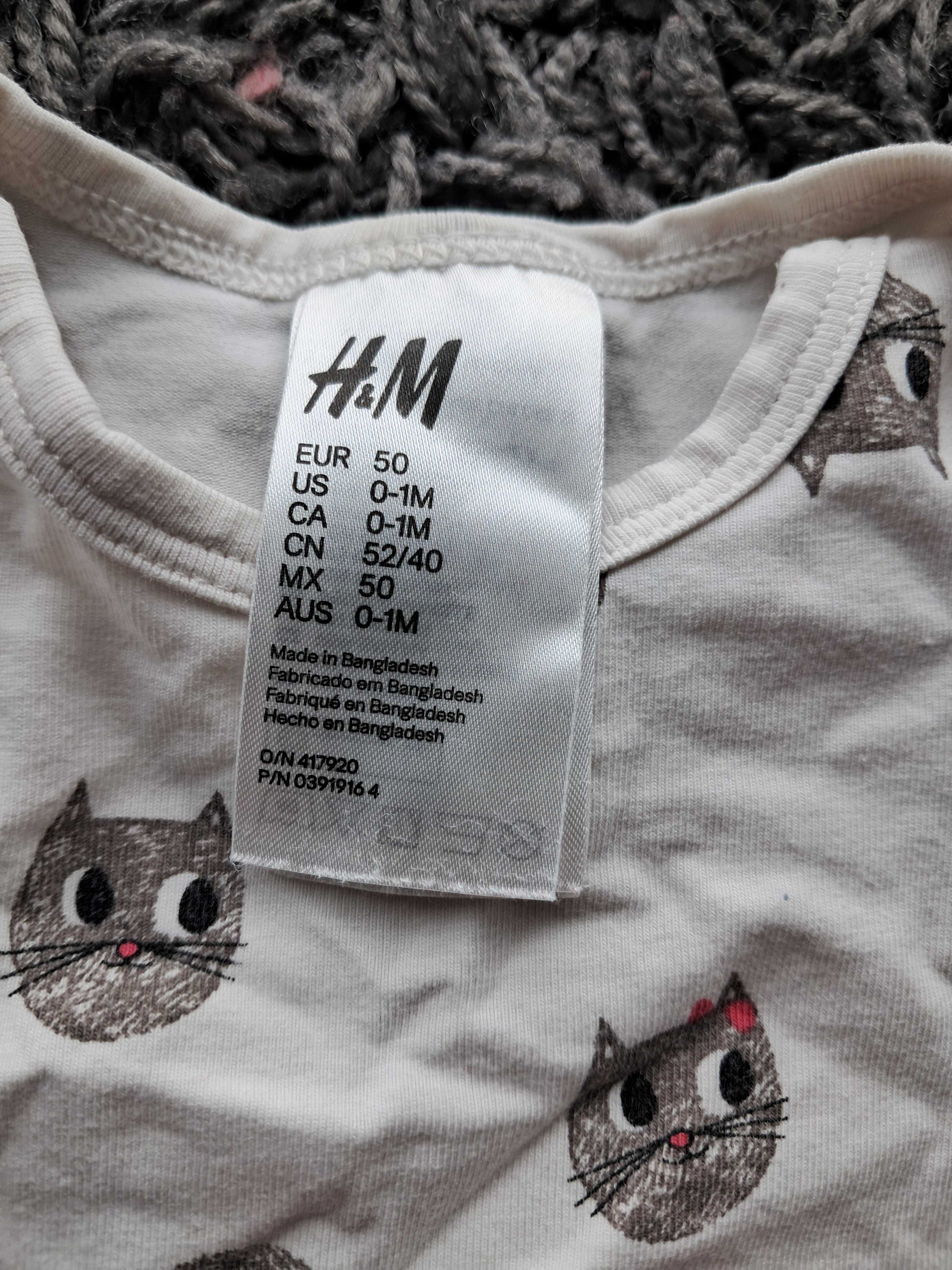 Body niemowlęce słodki kotek długi rękaw H&M