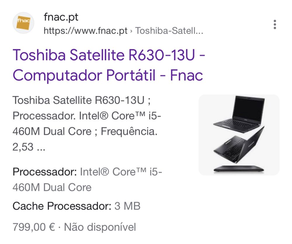 Computador Portátil Toshiba Satellite R630-13U + Acessórios