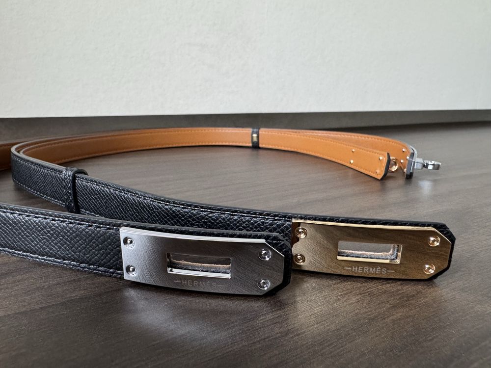 Кожаный ремень Hermes с пыльником