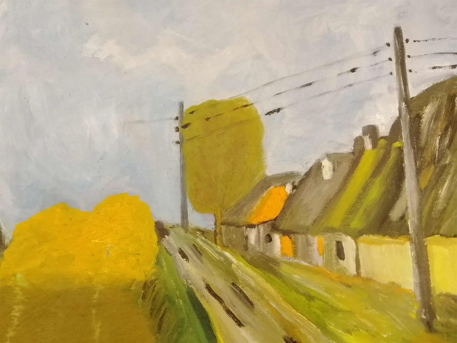 Stary obraz na płótnie sygnowany