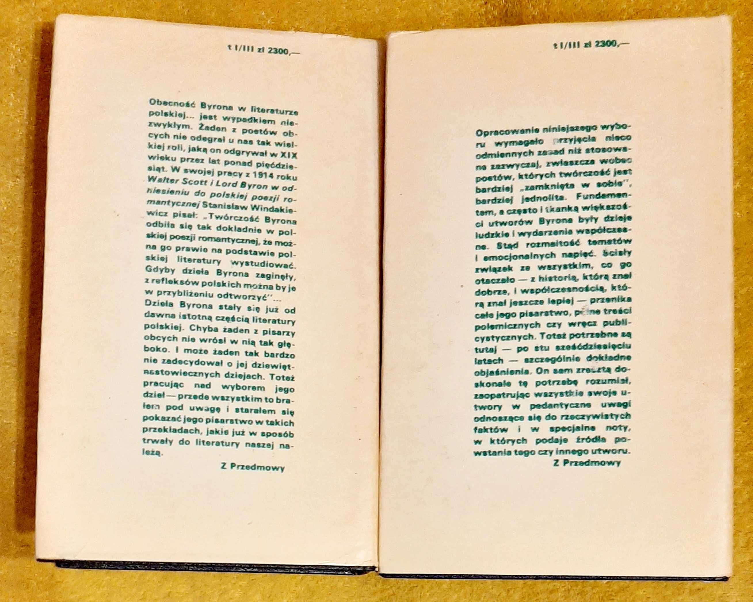 Lord Byron, Dzieła wybrane, 2 tomy
