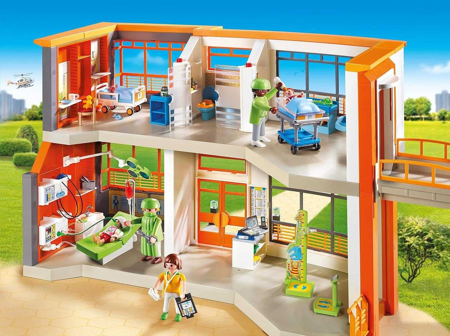 PLAYMOBIL CITY LIFE 6657 SZPITAL dzieciecy  z wyposażeniem zestaw XXL
