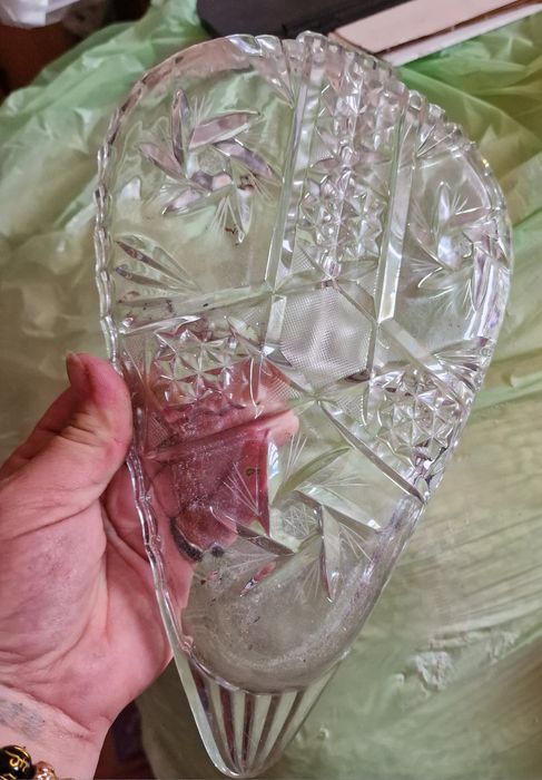 Kryształ misa-patera na cukierki w kształcie serca /łezki